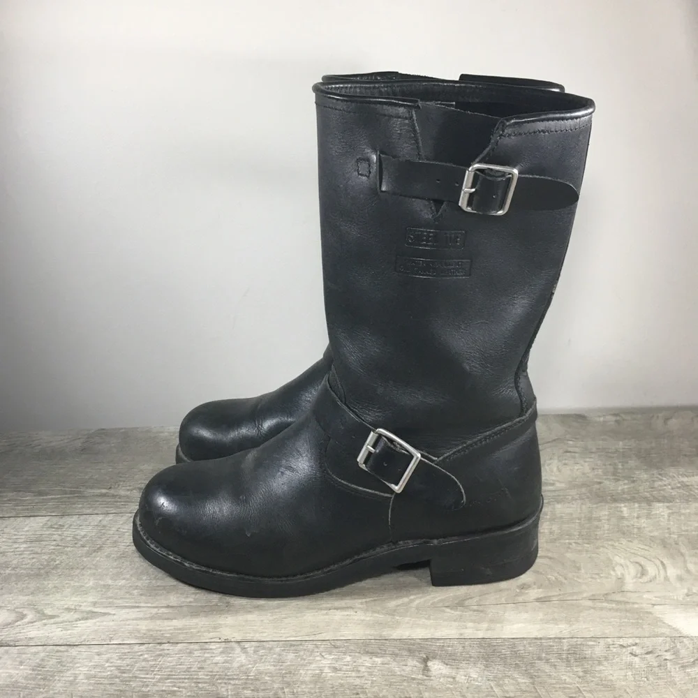 Ad-Tec Harness Engineer Motorcycle Biker Riding Black Mens Steel Toe Boots 11 W